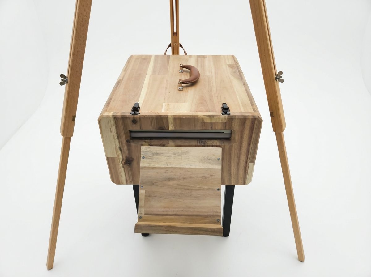 Détail du photobooth en bois