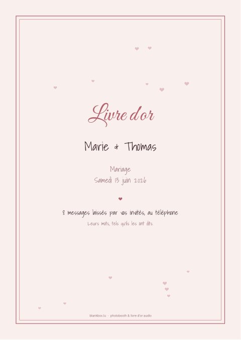 Livre d'or écrit, style Romantique